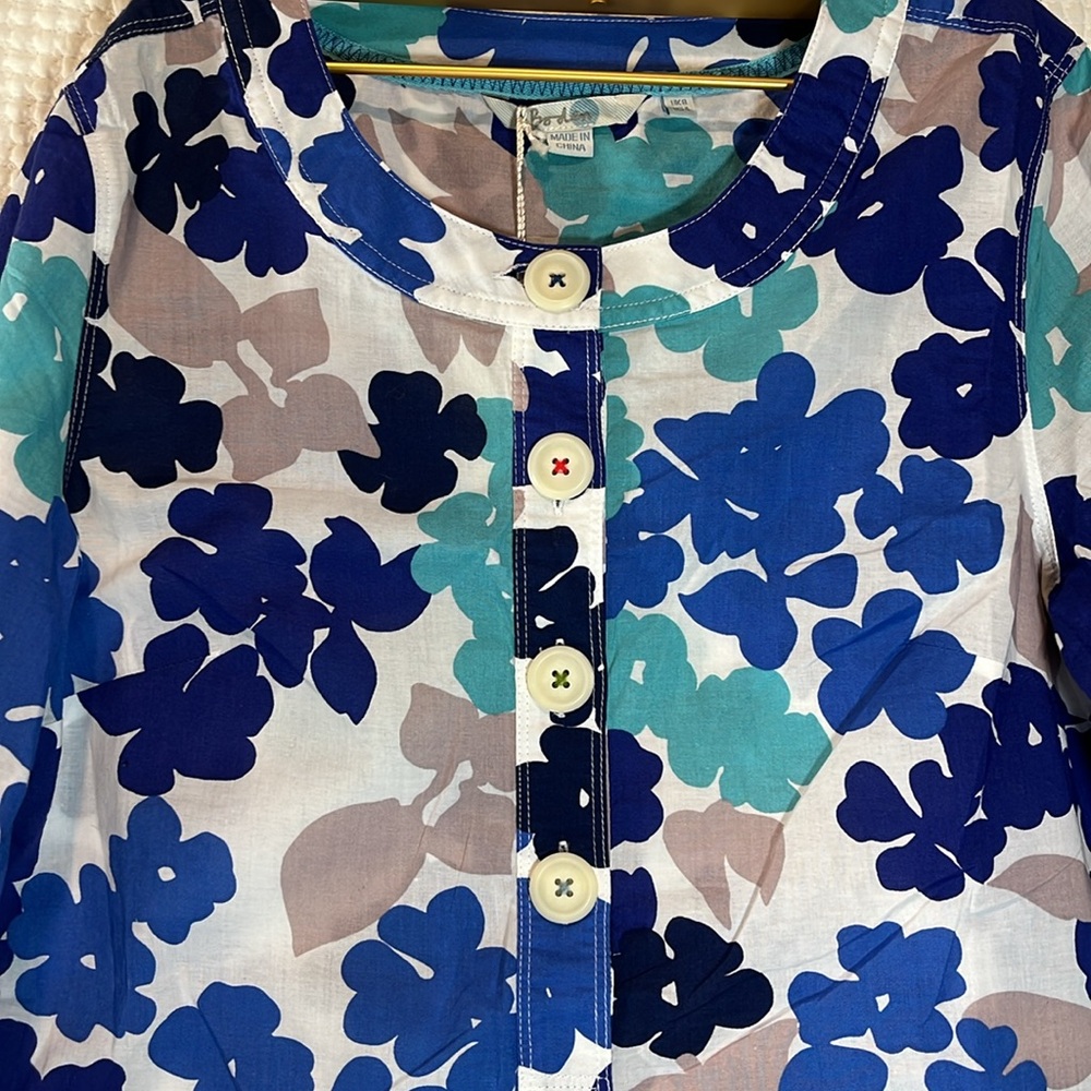 Boden Floral Tunic in Blue and Teal - Picture 3 of 11